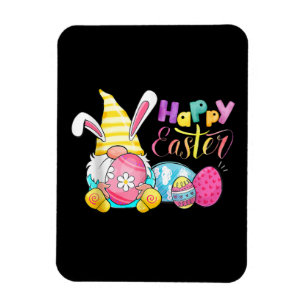 Bunny Gnome Rabbit Eggs Hunting Happy Easter Day Magnet