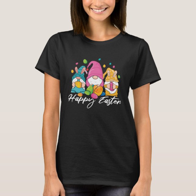 Bunny Gnomes Easter Candy Happy Easter Sunday Egg  T-Shirt (Front)