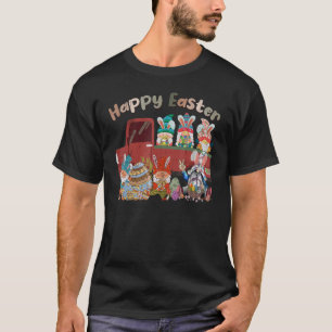 Bunny Gnomes Rabbit Eggs Hunting Truck Happy Easte T-Shirt