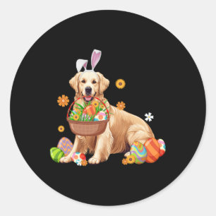 Bunny Golden Retriever Dog Easter Eggs Sket Boys G Classic Round Sticker