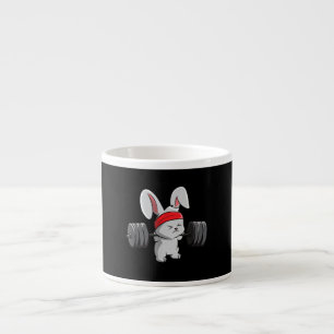 Bunny Gym Rabbit Ness Weightlifting Funny Art Espresso Cup