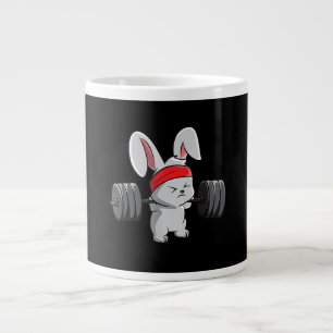 Bunny Gym Rabbit Ness Weightlifting Funny Art Large Coffee Mug