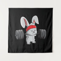 Bunny Gym Rabbit Ness Weightlifting Funny Art
