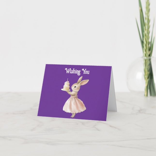 Bunny Happy Birthday Greeting Card (Front)