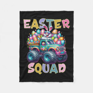 Bunny Happy Easter Monster Truck Lovers Egg Huntin Fleece Blanket