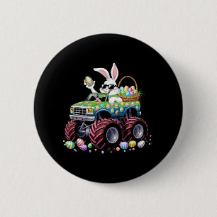 Bunny Happy Easter Monster Truck Lovers Kids Boys 6 Cm Round Badge