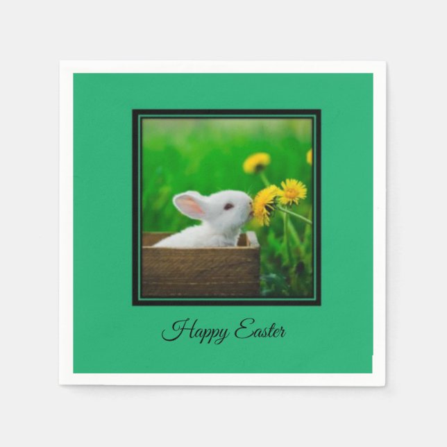 Bunny Happy Easter Napkins (Front)