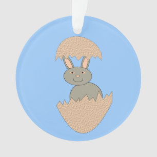 Bunny Hatching from Egg Weird Acrylic Ornament