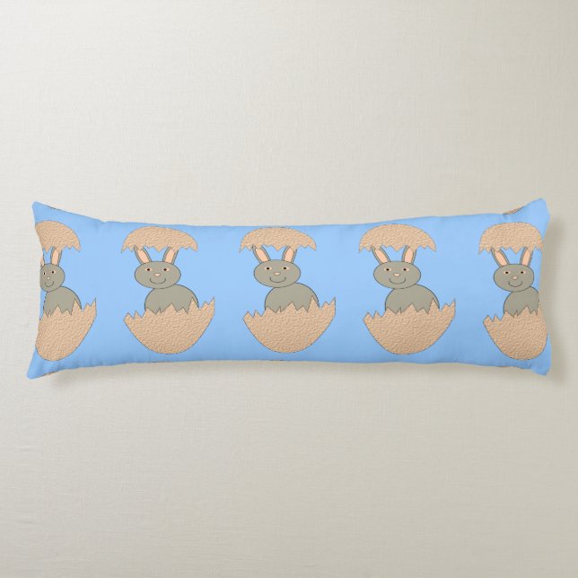 Bunny Hatching from Egg Weird Body Pillow (Front)