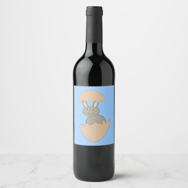 Bunny Hatching from Egg Weird Bottle Labels (Front)