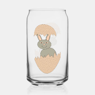 Bunny Hatching from Egg Weird Can Glass
