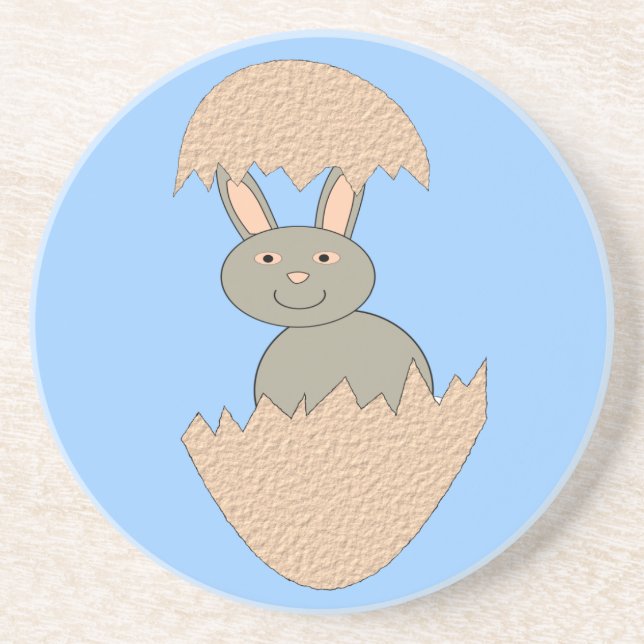 Bunny Hatching from Egg Weird Coaster (Front)