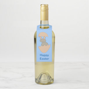 Bunny Hatching from Egg Weird Custom Bottle Tag