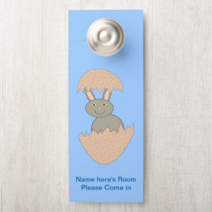 Bunny Hatching from Egg Weird Custom Door Hanger