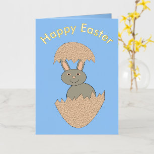 Bunny Hatching from Egg Weird Custom Foil Greeting Card