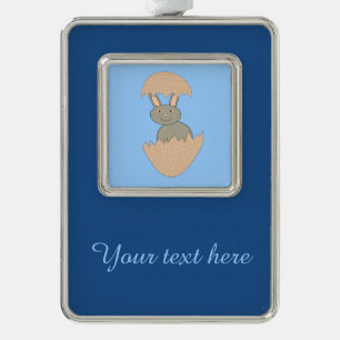 Bunny Hatching from Egg Weird Custom Ornament