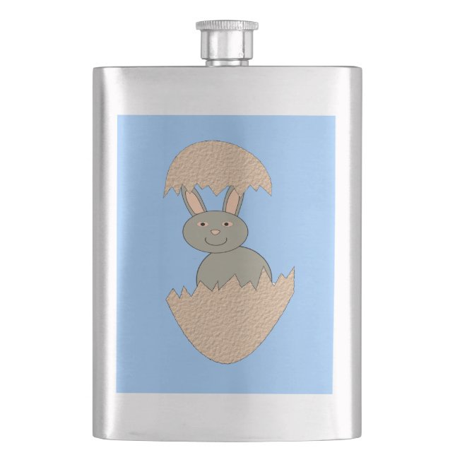 Bunny Hatching from Egg Weird Flasks (Front)