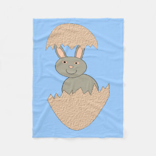 Bunny Hatching from Egg Weird Fleece Blanket
