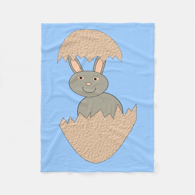 Bunny Hatching from Egg Weird Fleece Blanket (Front)