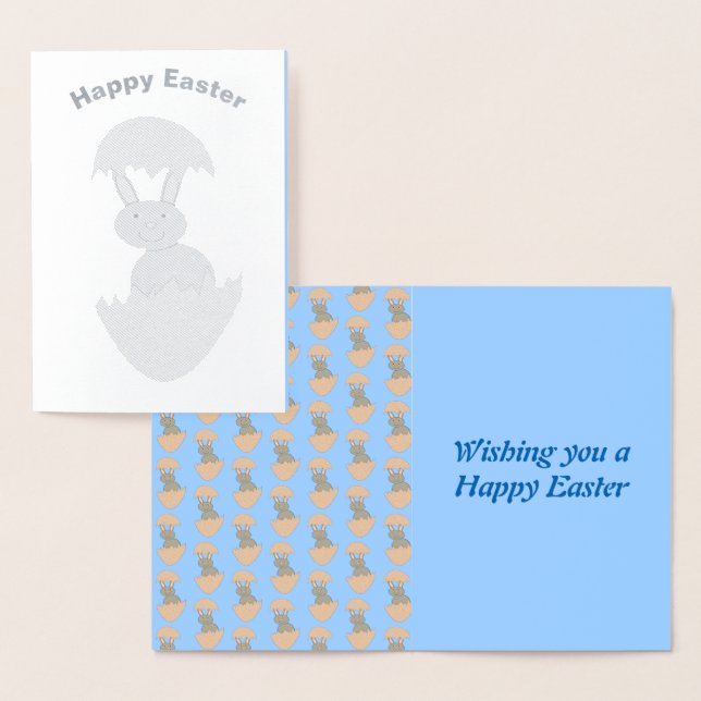 Bunny Hatching from Egg Weird Foil Card (Display)