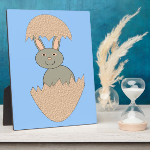 Bunny Hatching from Egg Weird Plaque