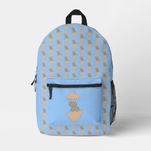 Bunny Hatching from Egg Weird Printed Backpack