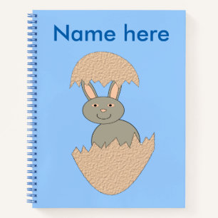 Bunny Hatching from Egg Weird Spiral Notebook