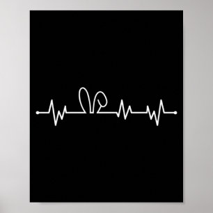 Bunny Hears Frequency Heartrate Easter Day Bunny _ Poster
