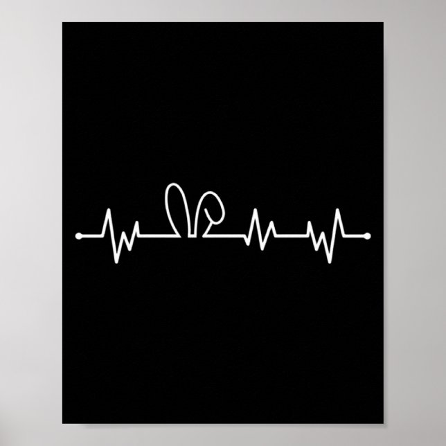 Bunny Hears Frequency Heartrate Easter Day Bunny  Poster (Front)