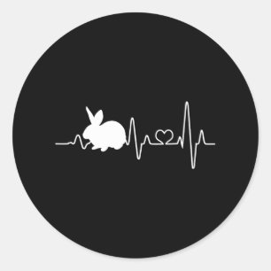 Bunny Heartbeat Pulse Rabbit Classic Round Sticker