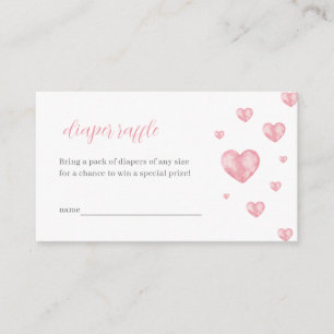 Bunny Hearts Little Valentine Diaper Raffle Card