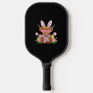 Bunny Highland Cow Easter Farmer Women Kids Easter Pickleball Paddle