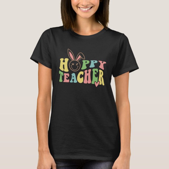 Bunny Hobby Teacher Happy Easter Day For Kids Boys T-Shirt (Front)