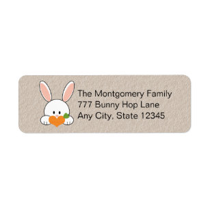 Bunny Holding Carrot Return Address Labels