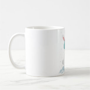 Bunny Holding Lantern in Winter Snow Coffee Mug