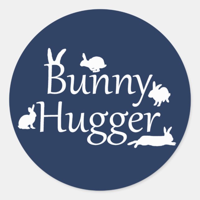 Bunny Hugger Sticker (Navy) (Front)