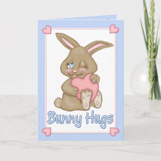 Bunny Hugs Easter Holiday Card (Front)