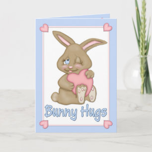 Bunny Hugs Valentine Holiday Card