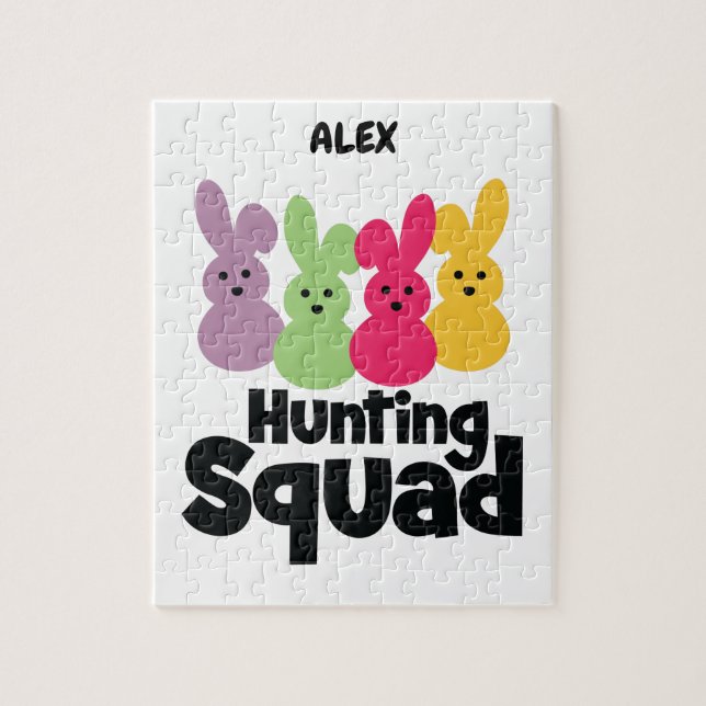 "BUNNY HUNTING SQUAD" PUZZLE PERSONALIZED. (Vertical)