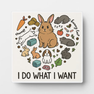 Bunny "I Do What I Want" Tote Bag –Funny Rabbit Plaque