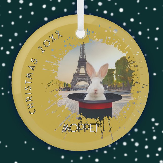 Bunny in a Black Hat Glass Tree Decoration (Creator Uploaded)