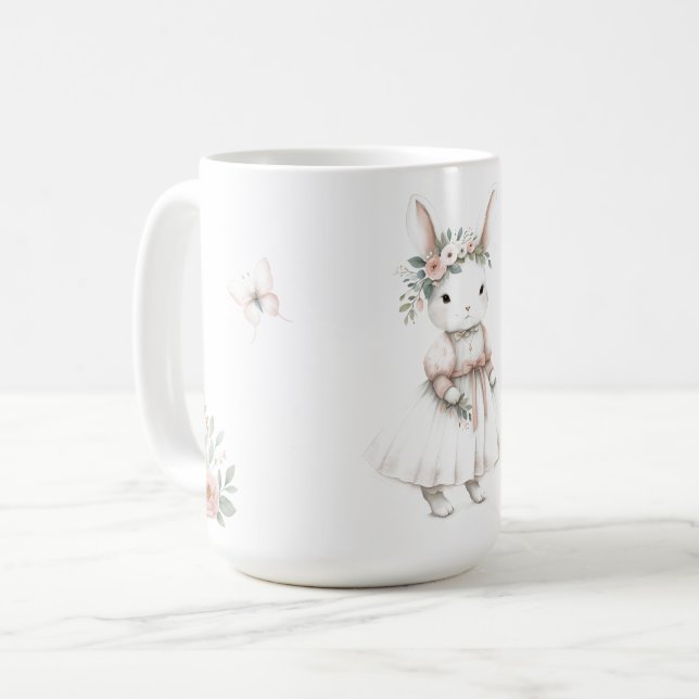 Bunny in a Dress Coffee Mug (Front Left)