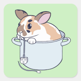 Bunny in a Stew!  Square Sticker