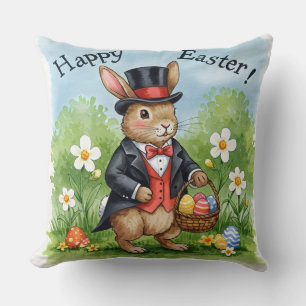 Bunny in a Tailcoat and Top Hat  Cushion