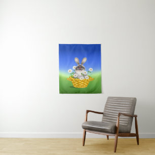 Bunny in Basket Tapestry