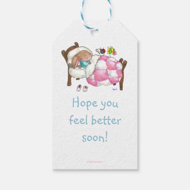 Bunny in Bed gift tag (Back)