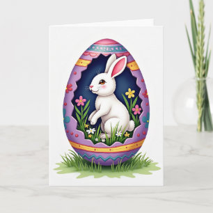 Bunny In Egg Springtime Card