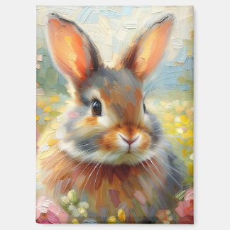 Bunny in Floral Field Magnet