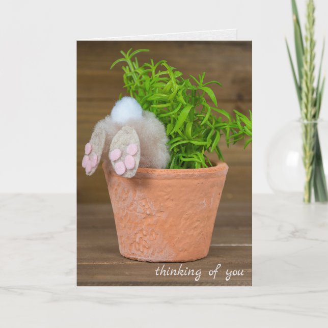bunny in pot card (Front)
