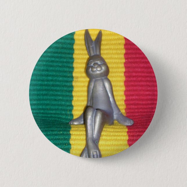 Bunny in Rasta Colours: A Touch of Groovy 6 Cm Round Badge (Front)